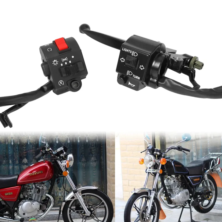 2PCS 7/8'' Motorcycle Handlebar Switch Assembly Control Set for Suzuki GS125 GN125 GS GN 125 Indicators Lights Horn Switches