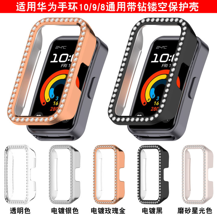 For%20Huawei%20Band%2010%209%208%20nfc%20strap%20sports%20silicone%20band%20diamond%20fashion%20frame%20bumper%20case%20straps%20-%20Image%206