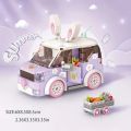 Rabbit Car Building Block Set DIY Cartoon Car Model Assembly Bricks Children's Toy  Suitable for Home Decoration Ornaments. 