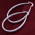 Charms silver color 3CM hoop Earrings for Women fashion party wedding Jewelry fine Christmas Gifts. 