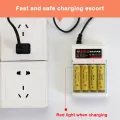 AA  AAA Battery Fast Charger 220V Ni-Cd 4 Slots Rechargeable Smart Charger US / EU Plug for 1.2V Battery Charging With Cover. 