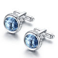 PINANNIE Men's Crystal Cufflinks for Wedding, Elegant Business Formal Dress Shirt Accessories, for Groom, Him, Father's Day.