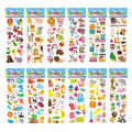 5 Sheets Kids Stickers Puffy Stickers for Children Birthday Christmas New Year  for Girl Boy Scrapbooking Cartoon Stickers. 