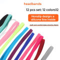 12 Pcs Thin Elastic Headbands Non Slip Sport Sweatbands for Running Soccer Basketball Cycling Workouts Gym Tennis Hiking Volleyb. 