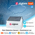 Zigbee Rain Detection Sensor with Light Detector Outdoor Waterproof Rain Drop Sensor For Tuya Home Assistant Z2MQTT Automation.