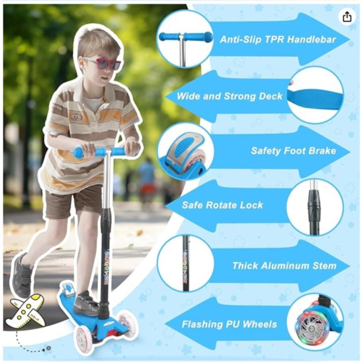 scooter%20for%20kids3%20Wheel%20Adjustable%20Height%20Multicolour%20Scooter%20-%20Image%202