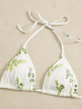 Neck Women's Two-Piece Bikini, Suspender Bra, V Bottom, Women's Swimwear and Apparel.