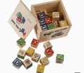 ABC Educational ABC Wood Blocks Baby In Storage Box - 48 pieces. 