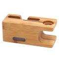 Wooden Charging Dock Station for Mobile Phone Holder Stand Bamboo Charger Stand Base For Apple Watch series and For iphone. 