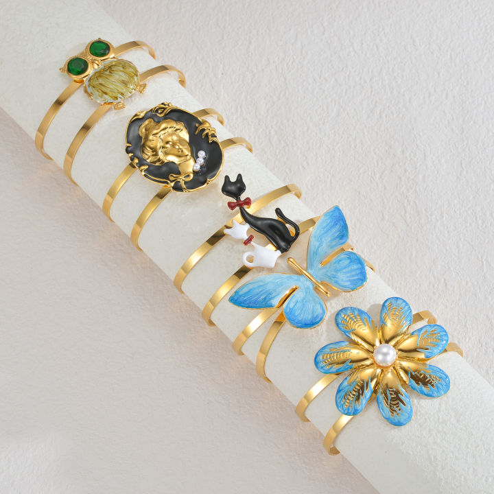 Kissmoon%20Exaggerated%20Large%20Size%20Butterfly%20Cat%20Animal%20Flower%20Bracelets%20Stainless%20Steel%20High%20Quality%20for%20Women%20Party%20Jewelry%20s%20-%20Image%202