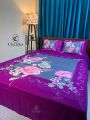 Digital Home Tex Luxury panel bedsheet king size (8feet/7.5feet) with 2 pillows cover & 1side pillow cover.