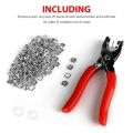 400pcs Prong Rings 9.5mm Buckle Buttons Metal Colour Pliers Snap Button Claw DIY Set Hand Pressure Plier Rivet Buckle Sew Tool. 