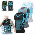 New Summer Fitness Compression Shirt For Men Shaping Sleeveless Therapy Vest Male Ice-Silk Compression Tank Tops Body Shapewear. 