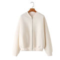 HH Women's Fall 2-Piece Retro Solid Color Zip Bomber Jacket Sweatshirt+High Waist Lace Up Women's Wide Leg Pants Street Wear. 