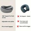 Portable Adjustable Travel Neck Pillow Memory Foam U-shaped Pillow Snail Style Travel Neck Support Soft Noon Break Sleep Pillow.