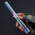 Portable Butterfly Training Knife Foldable CSGO Balisong Trainer Pocket Flail Knife Uncut Blade Butterfly Comb For Training Tool.