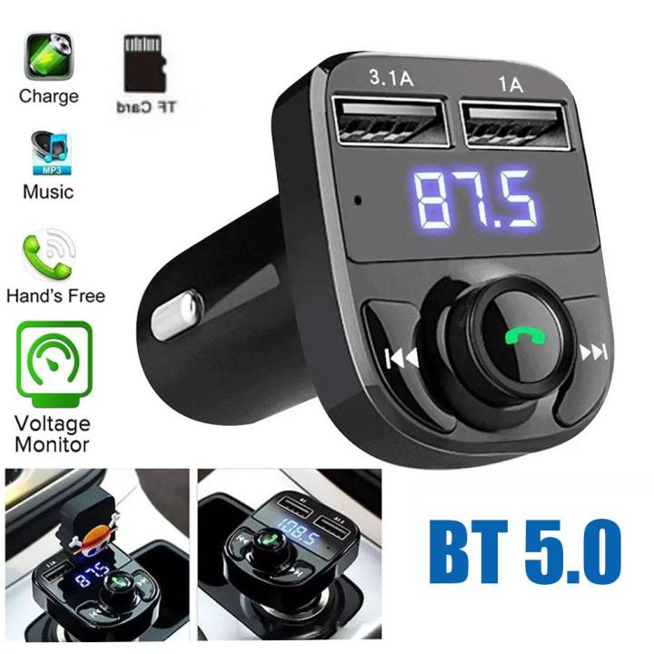 Multifunctional Dual USB Port Car Charger Wireless Bluetooth 5.0 FM Transmitter Music Adapte Hands-Free Calling Radio Receiver