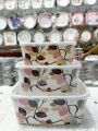 Square Melamine Bowls 6 Pieces Bowl Set melamine new printed with 3 Bowl & 3 Lids. 