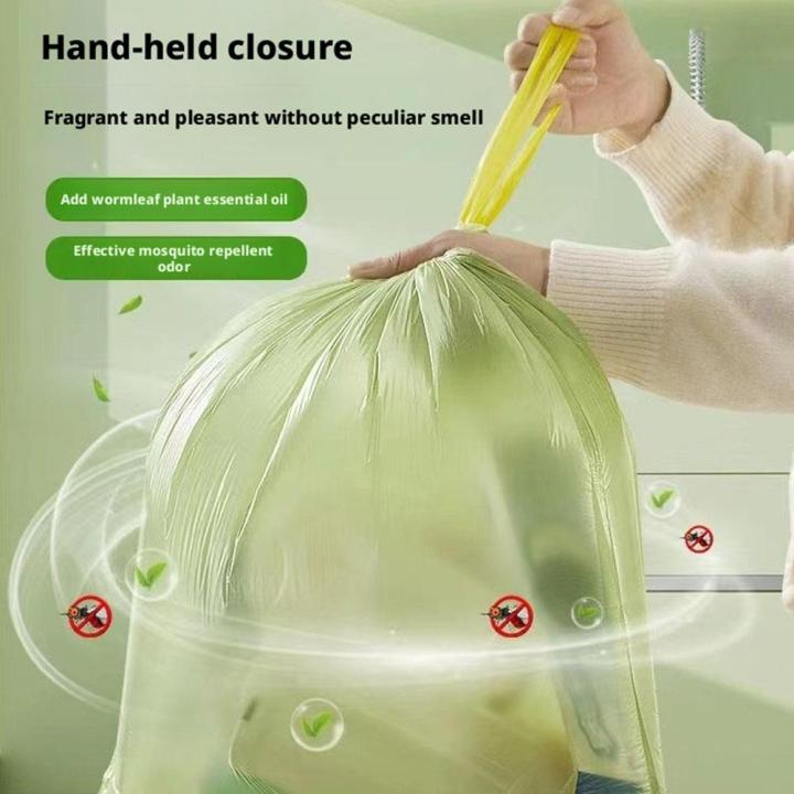 100PCS Drawstring Trash Bags, Thickened Large Kitchen Garbage Bags, Auto Pull & Tie Tall Kitchen Bags For Home