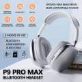 P9 Pro Max Bluetooth Wireless Headphones, Noise Cancelling, Stereo Sound, TWS Earbuds, Gaming Headset, Microphone, HiFi Earphones, Sports Gaming, Supports TF, Type C Charging. 