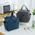 Lunch Bag Nylon Waterproof Thermal Insulation Large Capacity Double Side Pocket Portable Lunch Box Storage Bags Picnic Food Bags.