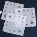 6 Pack of Women's Classic Tooth Edge Handkerchiefs, Cotton Flower Handkerchiefs, Sweat-Wiping Flap Pocket Pants Towels, Placemats, Wedding Supplies.