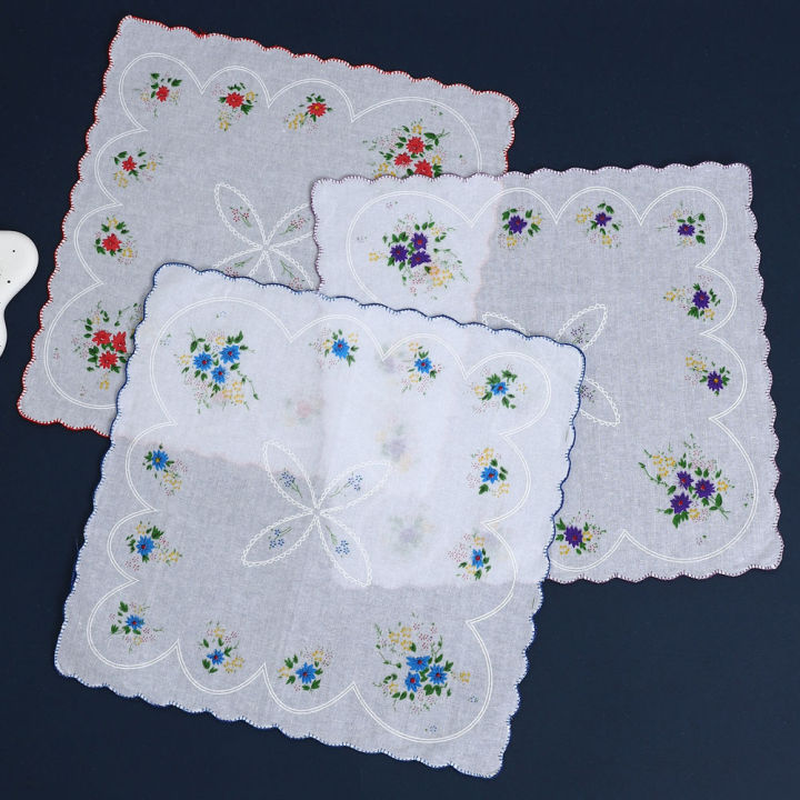 6%20Pack%20of%20Women's%20Classic%20Tooth%20Edge%20Handkerchiefs,%20Cotton%20Flower%20Handkerchiefs,%20Sweat-Wiping%20Flap%20Pocket%20Pants%20Towels,%20Placemats,%20Wedding%20Supplies%20-%20Image%207
