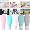 90ML 5-Pack Portable Silicone Travel Bottles Empty Refillable Liquid Container Shampoo Trip Shower Cream Gel Squeeze Containers. 