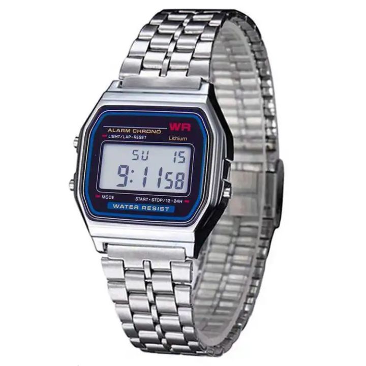 Vintage Silver Classic Digital Wrist Watch