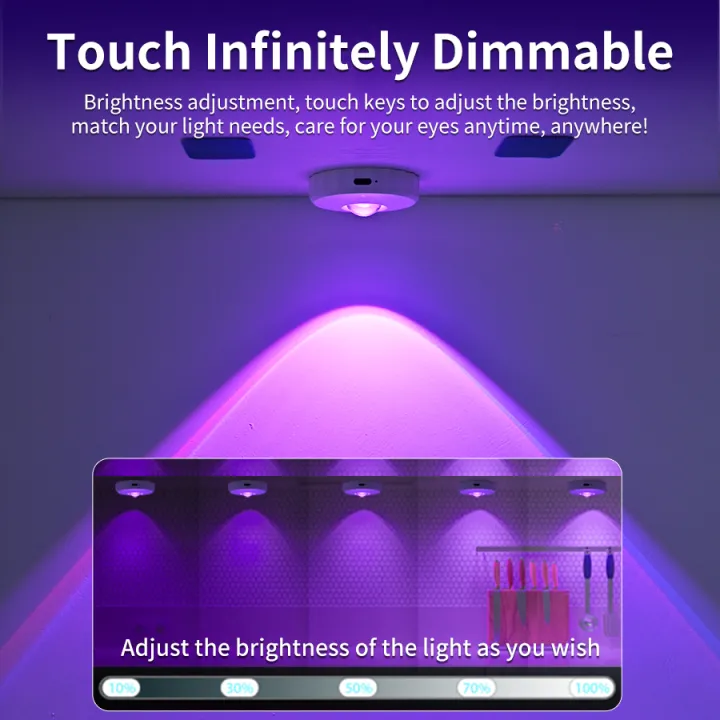 RGB%20Led%20Spotlight%20Downlight%20with%20Remote%20Control%20Rechargeable%20Under%20Cabinet%20Lights%20for%20Display%20Closet%20600mAh%20Dimmable%201-4%20Pack%20-%20Image%203