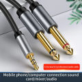 3.5mm to Double 6.5mm TRS Cable AUX Adapter Audio Cable 6.5 Jack to Stereo 3.5 Jack for Mixer Amplifier Speaker 6.35mm Adapter. 