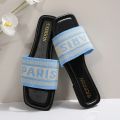 Fashionable Classic Simplicity Sandals Slides Women New Slippers Cloth Cover Letter Outdoor Casual Flat Bottom Slippers Women.