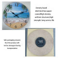 Light Luxury Beach Pattern Wooden Wall Clock for Living Room, Bedroom, Kitchen, Home Decoration, Silent Quartz Clock, Holiday Gift, 10 Inches, 12 Inches (No Battery) home decoration item.