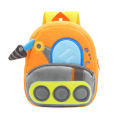2-4 years old kids engineering backpack cartoon excavator backpack plush kids small school bag toy backpack.