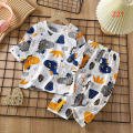 Ready to ship fashion children's pajamas set two piece sets graphic printing children's clothing. 