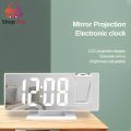 Digital Alarm Clock with 180° Rotating Projector - LED Large Mirror Display, High Quality. 