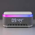 RGB Wireless Charging Bluetooth Speaker with Digital Clock & Alarm (15W). 