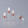 10/20pcs Mini Dropper Bottles Glass Empty Essential Oil Aromatherapy Bottles Rose Gold Cap Pipettes Bottles 1ml 2ml 3ml 5ml. 