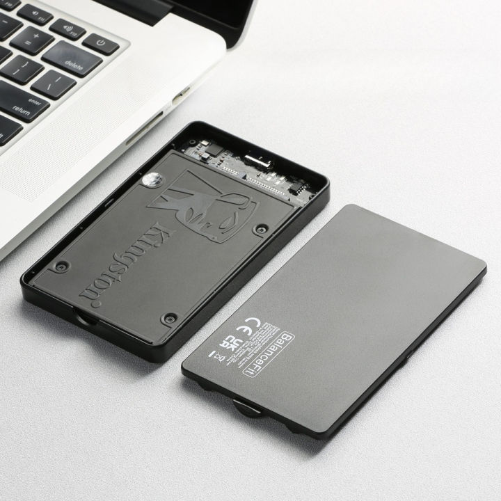 2.5 SSD Enclosure with USB C Adapter, Internal Solid State Drive Case Read SATA to USB3.0 Tool-Free for 2.5 Inch SSD Hard Drive