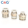 CG 20Pcs White PC Pneumatic Fitting Brass Thread 1/8" 1/4" 3/8" 1/2" for 4/6/8/10/12mm Air Hose Tube Pipe Quick Pulg Connectors. 