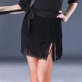 Black Fringe latin Dance Skirts for women girls latin salsa rumba practice dance wrap skrits jazz dance hip scarf. 