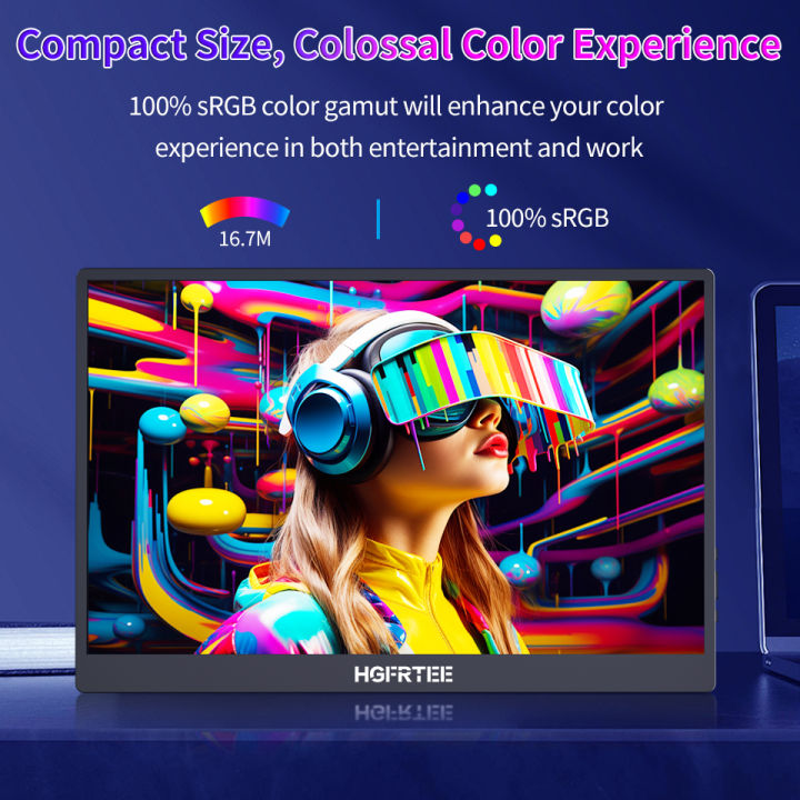 HGFRTEE%2016%20Inch%20Portable%20Gaming%20Monitor%201200P%2060Hz%20with%20HDR%20USB-C%20Mini%20HDMI%20Compatible%20with%20Windows%20MacBook%20Switch%20Xbox%20PS4%20-%20Image%202