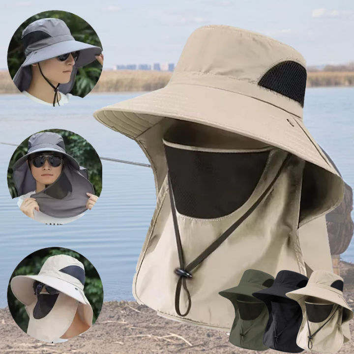Unisex%20Summer%20Sun%20Hat%20UV%20Protection%20Bucket%20Cap%20with%20Neck%20Flap%20Outdoor%20Hunting%20Fishing%20Hiking%20Camping%20Fisherman%20Hat%20-%20Image%203