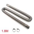 NEW 60-300cm Air Parking Heater Stainless Steel Exhaust Pipe Tube Gas Vent Hose With Hose Clamp For Car Heater. 