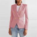 Spring Fashion New Women's Elegant Suit Jacket Double Breasted Lapel Long Sleeved Slim Fit Versatile Office Coats Blazer Women. 