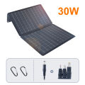30W Foldable Leather Solar Panel Charger USB-C for Power Station RV Camping Hiking Outdoor Emergency. 