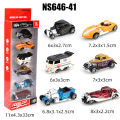 (Boxed) 1/64 Retro/Modified Style Mini Diecast Car Set, 6 Pieces, Die-Cast Metal, Boy's Toy, Sliding Model, No Pullback.. 