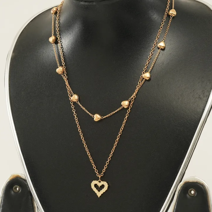 Korean%20Double%20Layer%20Heart%20Necklace%20Shiny%20Bling%20Zircon%20For%20Women%20Clavicle%20Chain%20Elegant%20Charm%20Wedding%20Pendant%20Choker%20Jewelry%20Gift%20-%20Necklace%20For%20Girls%20-%20Image%202