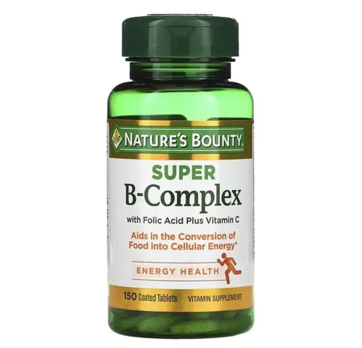 Nature’s Bounty Super B Complex with Folic Acid & Vitamin C – 150 ...