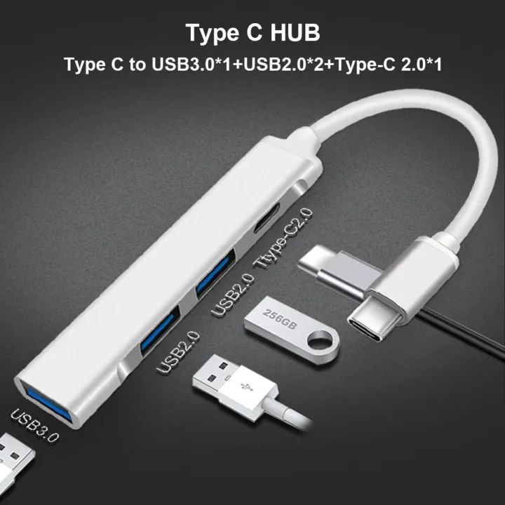 10W 4 in 1 Type-C HUB USB 3.0 2.0 Multi 4 Ports Multifuntional Splitter Type C Adapter OTG for Computer Mobile Phone Accessories
